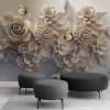 Custom Mural 3D Wallpaper European Aesthetic Three-dimensional Relief 3D Flower Butterfly Living Room Sofa Background Wallpaper