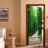 Bamboo Forest Wood Board Small Road 3D Photo Wallpaper Wall Painting Living Room Bedroom Door Sticker Decoration Mural De Parede