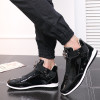 BomKinta Leopard Head Decoration Casual Patent Leather Shoes Men Fashion Glitter Men Shoes Slip On Personality Sneakers Men