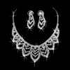 New Fashion Silver Crystal Wedding Bridal Prom Rhinestone Necklace Earrings Jewelry Sets