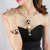 MANILAI Alloy Torques Choker Necklaces Bracelet Sets For Women Statement Pendant Necklaces Bangle Sets Jewelry Party Accessorie