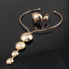 MANILAI Alloy Torques Choker Necklaces Bracelet Sets For Women Statement Pendant Necklaces Bangle Sets Jewelry Party Accessorie