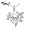 FENASY Bohemian  Ruby Necklace Pearl Jewelry necklaces &amp; pendants flower Jewelry,necklace women 925 silver necklace for women