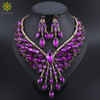 Crystal Bridal Jewelry Sets Wedding Party Costume Accessory Indian Necklace Earrings Set for Bride GorgeousJewellery Sets Women 