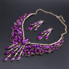 Crystal Bridal Jewelry Sets Wedding Party Costume Accessory Indian Necklace Earrings Set for Bride GorgeousJewellery Sets Women 