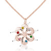 925 Sterling Silver Colorful Birthstone Name Necklace Flower Pendants Customized Women Jewelry Personalized Gift (NE101607)