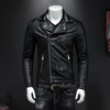 2019 new men's motorcycle leather jacket, boomer men slim lapels leather jacket skull punk style high quality