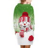 Winter Snowman Print Women Dress Christmas Long Sleeve Women Hoodies Dress Casual Streetwear Vintage Sweatshirt Dress 