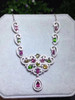 Natural multicolor Tourmaline Necklace natural gemstone Elegant Flower butterfly Pendant Necklace S925 silver women fine Jewelry