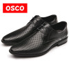 OSCO Summer Fashion Formal Men Shoes Punch Lace Breathable Hollow Business Dress Shoes Genuine Leather Casual Sandals Oxfords