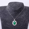 Almei 8ct Chalcedony Real 925 Sterling Silver Jewelry Green Crystal Natural Stone Statement Pendant Necklace Free Box 40% FN076