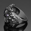 Vintage Jewelry 3ct Amethyst 925 Sterling Silver Ring Round Cut Purple Nature stone Women Wedding Anel Aneis Gemstone Rings