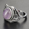 Nasiya Vintage Finger Rings For Women 925 Silver Jewelry 8x10MM Oval Light Purple Created Amethyst Rings Wholesale Party Gift