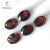 Tbj , natural mozambique garnet loose gemstone oval 6*8mm ard 7.2ct 5 piece in one lot for 925 sterling silver jewelry mounting