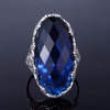 Szjinao Vintage Ring Real 100% 925 Sterling Silver Body Jewelry Created Sapphire Bohemia Ring For Women Party France Famous