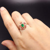 LP Diamond Jewelry 18K Rose Gold Natural Precious Emerald Real Ruby Diamond Engagement Finger Ring for Women Christmas Gif