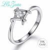 L&zuan Genuine 18K Gold Jewelry Rings for Women Real 0.09ct Natural White Diamond Rings Female Valentine Gift Wedding Band Rings 