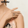 WOSTU Hot Fashion Real 925 Sterling Silver Starry Sky Blue Ring For Women Wedding Engagement Adjustable Rings Jewelry CQR608