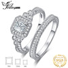 JPalace Princess Vintage Engagement Ring Set 925 Sterling Silver Rings for Women Wedding Rings Bridal Sets Silver 925 Jewelry