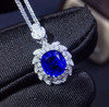 Fine Jewelry Customized Size Real 18K Gold AU750 100% Natural 1.3ct Royal Blue Sapphire Gemstones Pendants for Women Necklace 