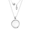 Original FANDOLA Choker Necklaces Silver 925 Jewelry Sparkling Floating Locket Medium Crystal Stone Necklace Pendants Making