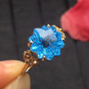 Topaz Ring Fine Jewelry Real 18 K Rose Gold AU750 Jewellery 100% Natural Blue Topaz Gemstone Female Rings for Women Fine Ring