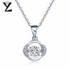 YL Flower 925 Sterling Silver Topaz Necklaces Pendants for Women Fine Jewelry Natural Dancing Topaz Stone for Best Friends Gift