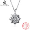 Vintage Flower 925 Sterling Silver Necklaces &amp; Pendants Punk Women Fine Jewelry Birthday Gift For Family (Lam Hub Fong NE102021)