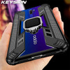 KEYSION Shockproof Armor Case for OPPO A9 2020 A5 2020 A11X Stand Car Magnetic Holder Ring Phone Cover for OPPO F11 F11 Pro Reno 