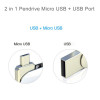 Customized Metal Micro OTG Pendrive 128GB 32GB Micro USB Flash Drive 64GB 8GB 16GB For Android USB Stick With keychain