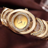 CRRJU Watches Women Top Luxury Brand Crystal Gold Ladies Quartz Wristwatches Bracelet Steel Watch