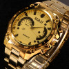 Men Gold Fashion Luxury Brand M&H Quartz Wrist Watch Men High Quality Steel Men's Dress Watches reloj hombre relogio masculino