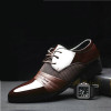 New Fashion Man Casual Party Shoes Men's Lace-Up Oxfords Dress Shoes Mens PU Leather Business Office Wedding Shoes LD-98