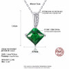 CZCITY Charm Chain Necklace Emerald Green Cubic Zirconia Popular Jewelry 925 Sterling Silver Pendant Necklace for Women Gift