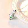 CZCITY Charm Chain Necklace Emerald Green Cubic Zirconia Popular Jewelry 925 Sterling Silver Pendant Necklace for Women Gift