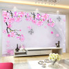 Photo Wallpaper 3D Stereo Pink Flowers Butterfly Mural Living Room Bedroom Romantic Interior Decor Wallpaper Papel De Parede 3D