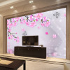 Photo Wallpaper 3D Stereo Pink Flowers Butterfly Mural Living Room Bedroom Romantic Interior Decor Wallpaper Papel De Parede 3D