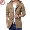  Winter Jacket Men Big size Cotton Jackets Man Hoody Collar Medium length Thicken Solid Zipper Slim Outerwear Asia Size S-6XL