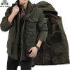 AFS JEEP Plus Size 7XL 8XL Winter Jacket Men Cotton Cashmere Parkas men Casual Multi-pockets Hooded Collar Windbreaker Parkas