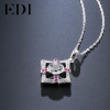 EDI Natural White Topaz Purple Crystal Wedding Necklace Fine Jewelry 925 Sterling Silver Pendant Necklace for Women Accessories