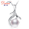 DAIMI Tree Pendant White Round Freshwater Pearl Pendant Crystal Necklace 925-Silver-Jewelry Fashion Jewelry For Women 199