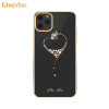 Embellished with Crystals from Swarovski Phone Case For iPhone 11/ Pro/ Max Fashion Heart Rhinestone Hard Plated Back Case Cover