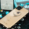 Embellished with Crystals from Swarovski Phone Case For iPhone 11/ Pro/ Max Fashion Heart Rhinestone Hard Plated Back Case Cover