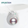 IFFURMON Fine Necklaces Freshwater Pearl Women Pendant 925 Sterling Silver Necklace Party Animal Chain Crystal Jewelry