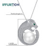 IFFURMON Fine Necklaces Freshwater Pearl Women Pendant 925 Sterling Silver Necklace Party Animal Chain Crystal Jewelry