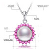 DAIMI Sun Flower 8-9mm Freshwater Pearl Pendant Necklace Crystal Necklace for Women Gifts Short Chain 925 Silver Jewelry PFP151