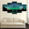 HD Printed Pictures Framework Canvas Wall Art Home Decor 5 Pieces Tarburst Over Aurora Boreal Abstract Landscape For Living Room