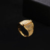 Size 7/8/9/10 New 2019 Elegant Gold Rings For Women Bridal Wedding Pave AAA Zirconia Crystal Rings Anel