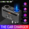 Onever Car USB Cigarette Lighter Socket Splitter 12V-24V Power Adapter Max 5V 3.1A Dual USB Car Charger with Voltmeter LCD