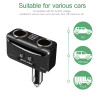 Onever Car USB Cigarette Lighter Socket Splitter 12V-24V Power Adapter Max 5V 3.1A Dual USB Car Charger with Voltmeter LCD